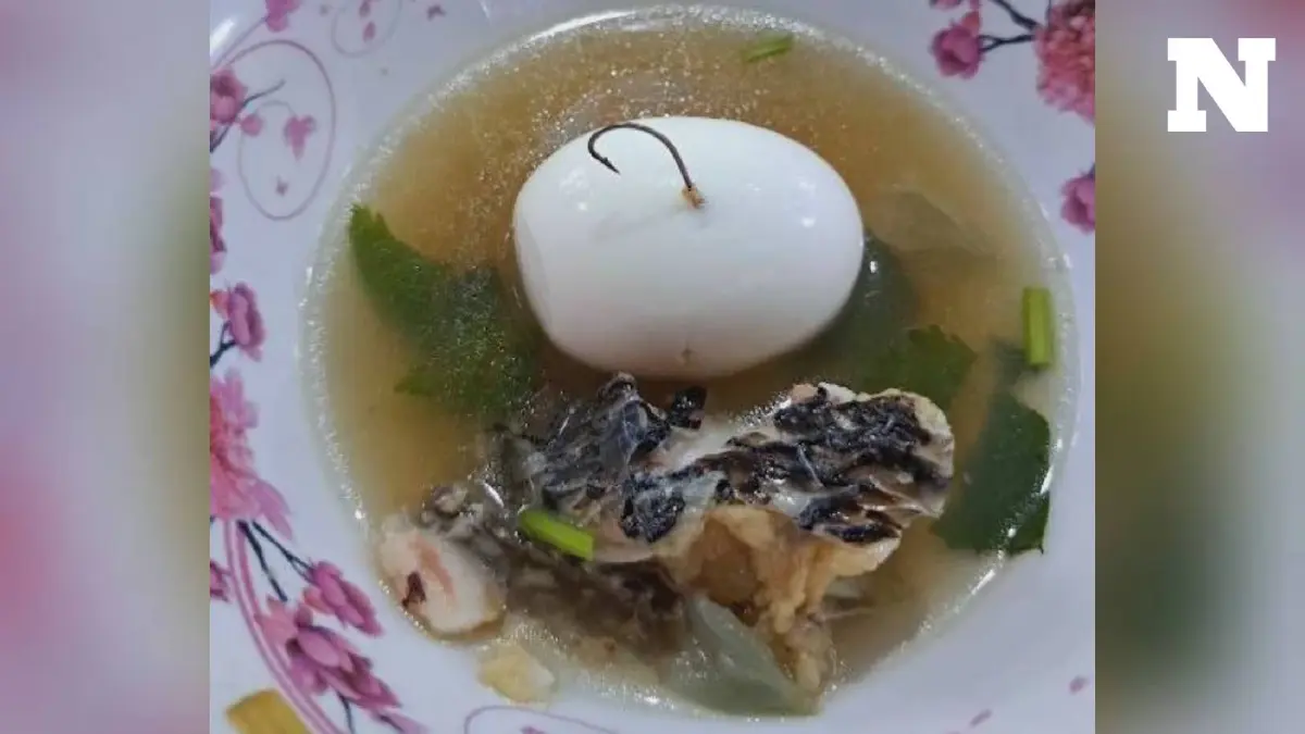 หลวงพ่อฉันต้มปลา เจอ "ตะขอเบ็ด" โชคดียังไม่กลืน ฝากเป็นอุทาหรณ์