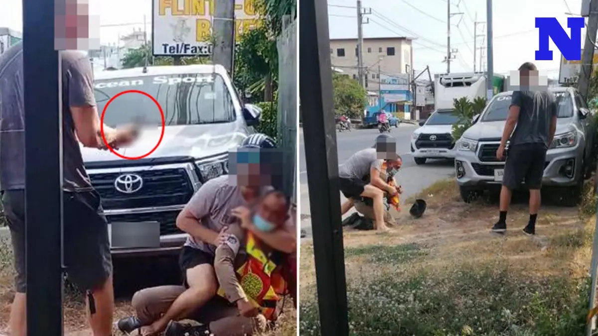 เหิมเกริม นักท่องเที่ยวนิวซีแลนด์ ทำร้าย-แย่งปืนตำรวจ ส่อถอนวีซ่าซ้ำรอย "ฝรั่งเตะหมอ"