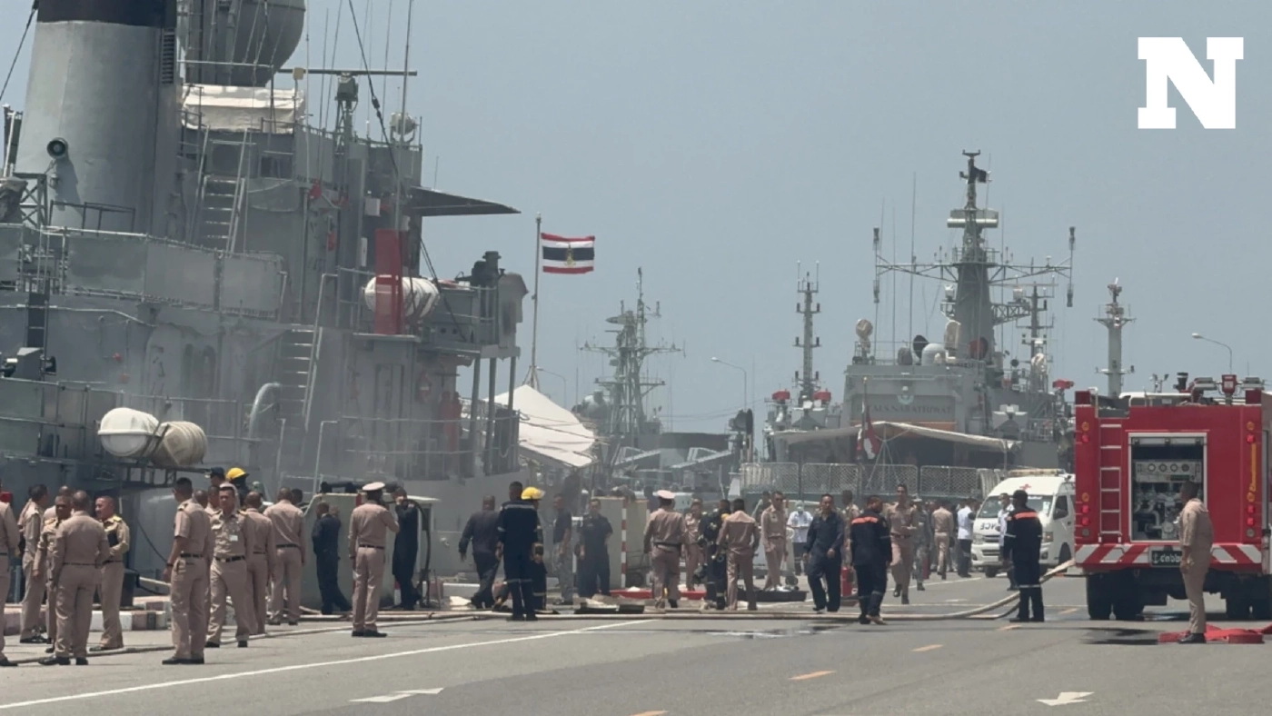 ทร.แจงเหตุไฟไหม้ "เรือหลวงคีรีรัฐ" เกิดจากปืน "เรือหลวงชลบุรี" ลั่นใส่