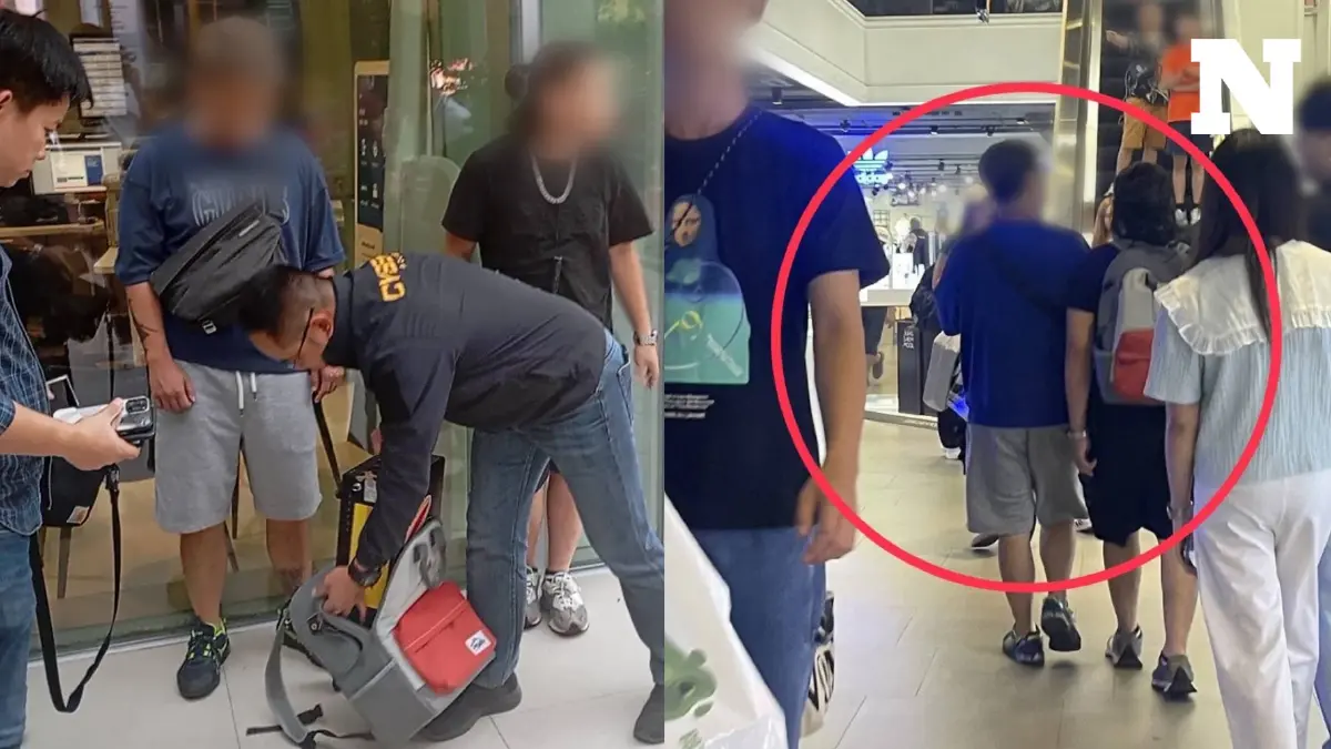 รวบแล้ว “แก๊งคอลเซ็นเตอร์" 2 ชาวฮ่องกง แบกเป้ส่ง sms ดูดเงินเหยื่อกลางสยาม