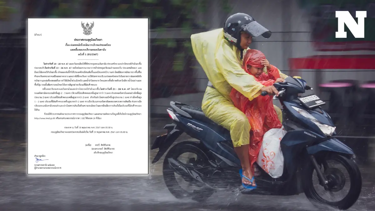 กรมอุตุฯ ประกาศด่วน! ฉบับที่ 1 แจ้ง "ฝนตกหนักมาก" ระวังท่วมฉับพลัน น้ำป่าหลาก กรมอุตุฯ ประกาศด่วน! ฉบับที่ 1 แจ้ง "ฝนตกหนักมาก" ระวังท่วมฉับพลัน น้ำป่าหลาก