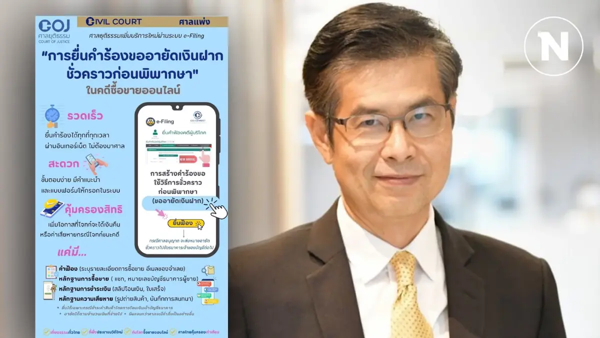 ศาลเปิดช่องฟ้องคดีซื้อขายออนไลน์ ยื่นอายัดเงินฝากผู้ขายไว้ชั่วคราวได้ ศาลเปิดช่องฟ้องคดีซื้อขายออนไลน์ ยื่นอายัดเงินฝากผู้ขายไว้ชั่วคราวได้