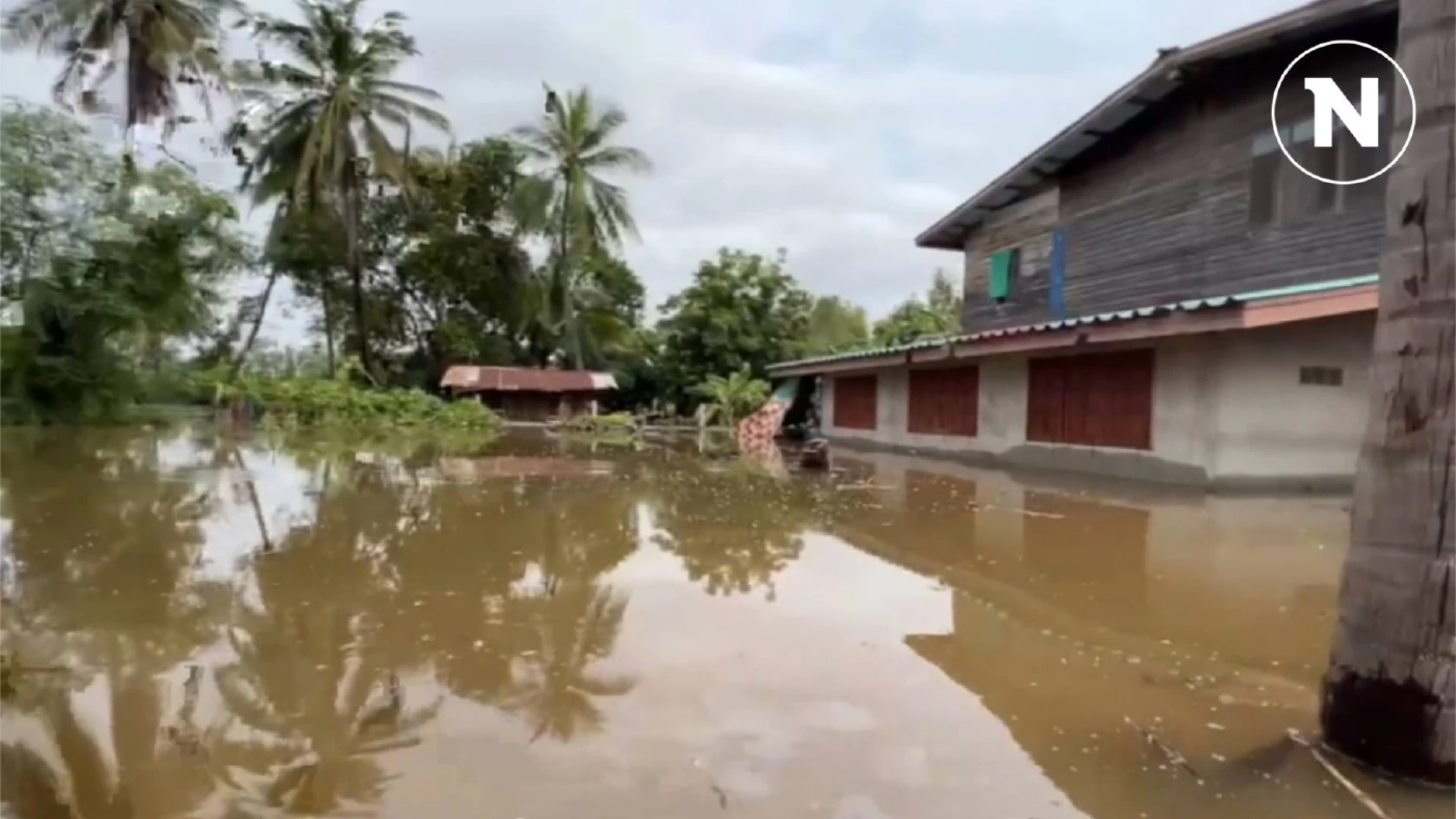 น้ำจากคลองเมม หลากเข้าท่วมชุมชนบ้านคลองวังมะขาม กระทบ 26 หลังคาเรือน
