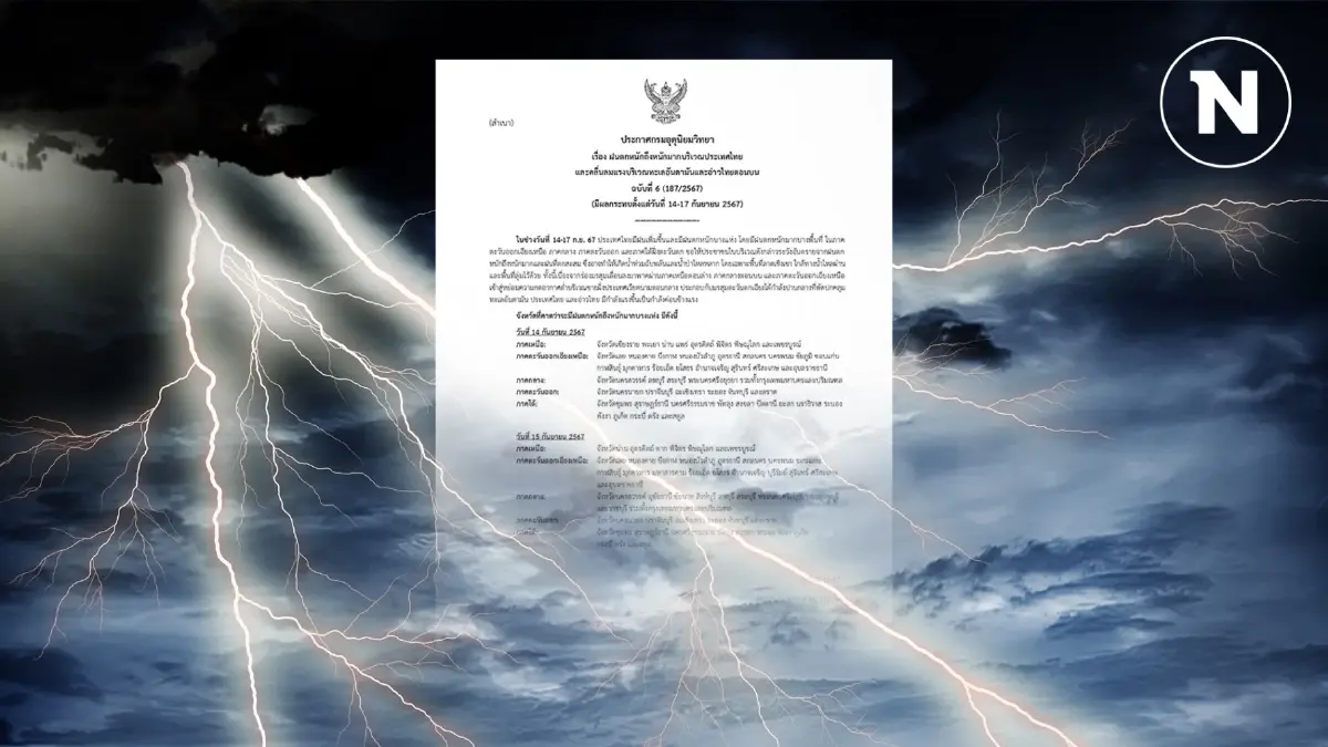 ประกาศด่วน! กรมอุตุฯ แจ้ง 54 จังหวัด รับมือ "ฝนตกหนักถึงหนักมาก" ประกาศด่วน! กรมอุตุฯ แจ้ง 54 จังหวัด รับมือ "ฝนตกหนักถึงหนักมาก"