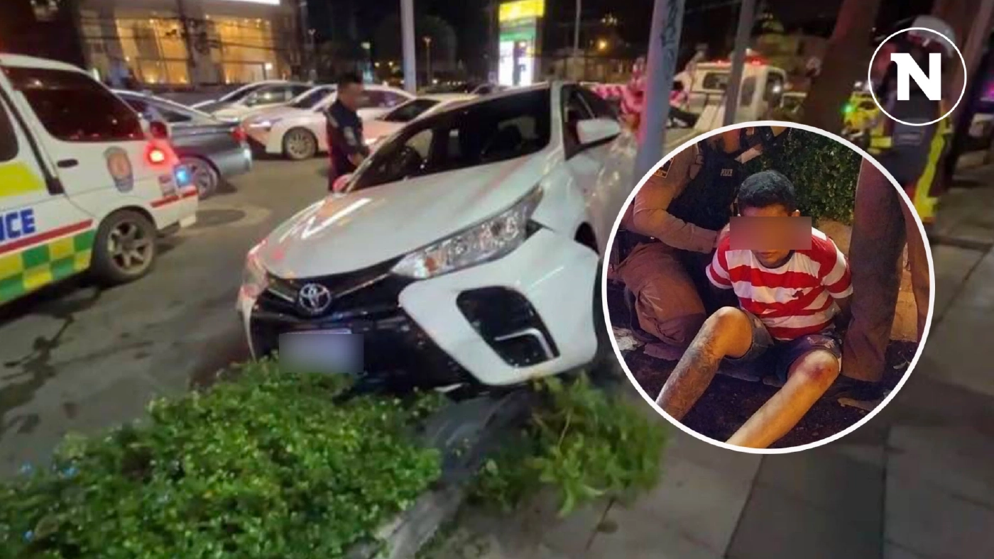 สาวทอม ขับรถชนดะ 8 คัน วิ่งถือปืนขู่สามล้อ ตบหน้าตำรวจ