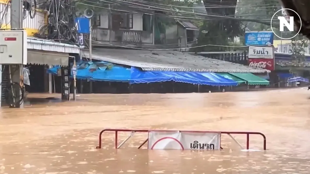 พิษ "ยางิ" ทำแม่สายอ่วม ฝนถล่มต่อเนื่อง น้ำทะลักท่วมบ้าน ปชช.