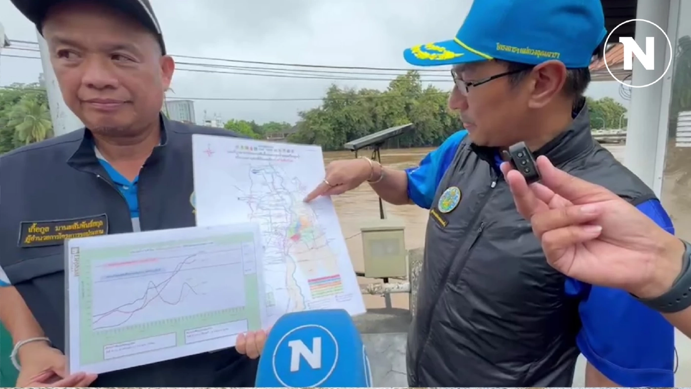 เมืองเชียงใหม่อ่วม เตือนปริมาณน้ำ ในแม่น้ำปิงทะลักหนักกว่าปี 65