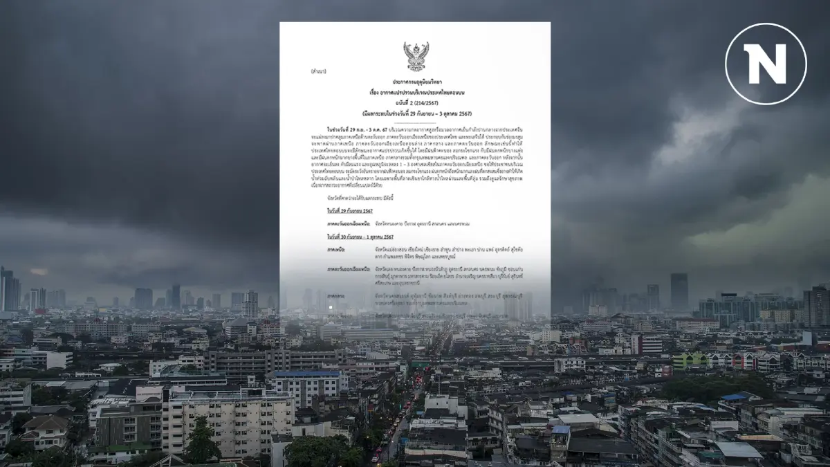 ประกาศด่วน "อากาศแปรปรวน" ฝนถล่ม ลมกระโชก เตือนกระทบ 4 ภาค เช็กพิกัดได้ที่นี่
