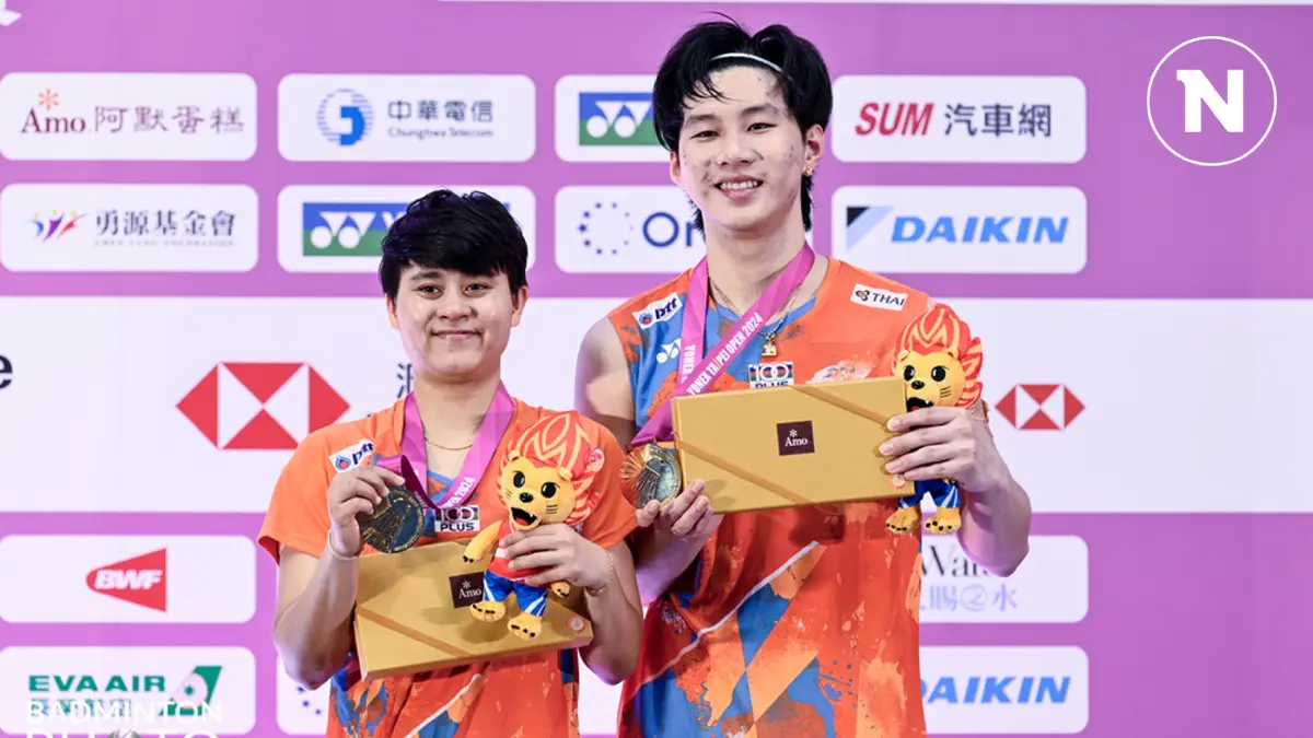 "โอโม่-จ๋อมแจ๋ม" ตบคู่เจ้าถิ่น 2 เกมรวดซิวแชมป์แบดมินตันไทเป โอเพ่น