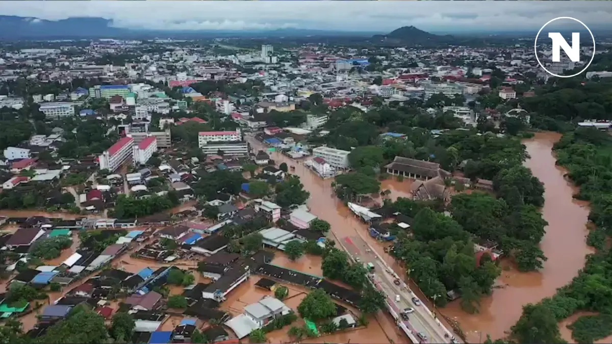 "บินโดรนภาพมุมสูง" น้ำเต็มพื้นที่ตัวเมืองเชียงราย (มีคลิป)