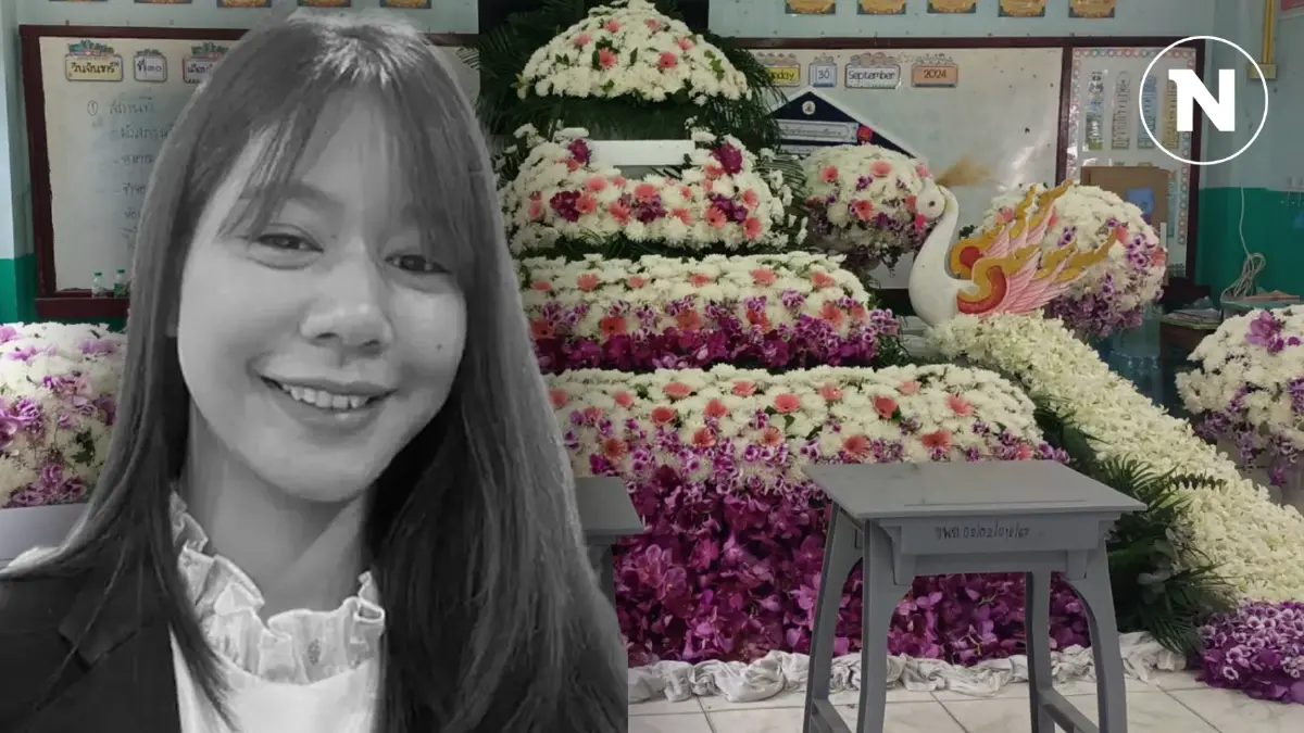 แห่จัดดอกไม้ "สรรเสริญครูจอย" เผยเป็นที่รักของ เด็ก-ผู้ปกครอง