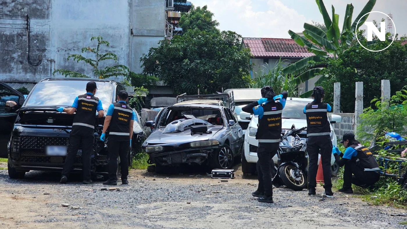 พฐ.ตรวจพิสูจน์ร่องรอยรถ "ติ๊ก ชิโร่" ชน จยย.ดับ พบกล้องในรถ 2 ตัว จับภาพไว้ได้