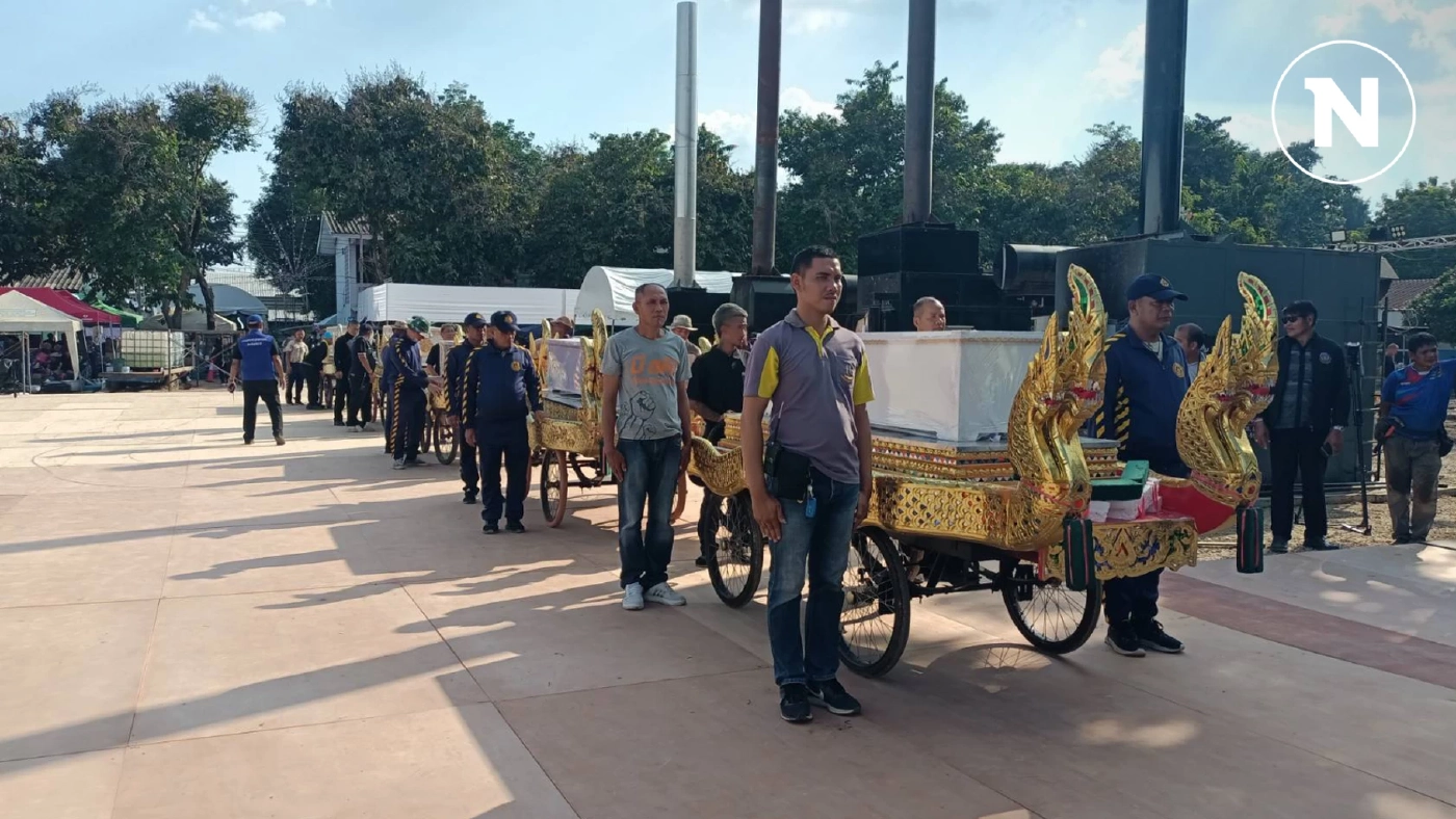 ซ้อมพิธีเสมือนจริง ส่ง 23 ครู-นร. เหยื่อรถบัสมรณะ สู่สวรรค์พรุ่งนี้