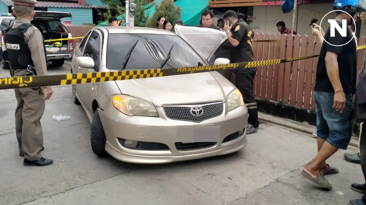 ผัวระแวงเมียมีชู้ แอบในรถภาพบาดตา ใช้หน้าไม้ยิงดับคารถ ก่อนแทงตัวเองสาหัส