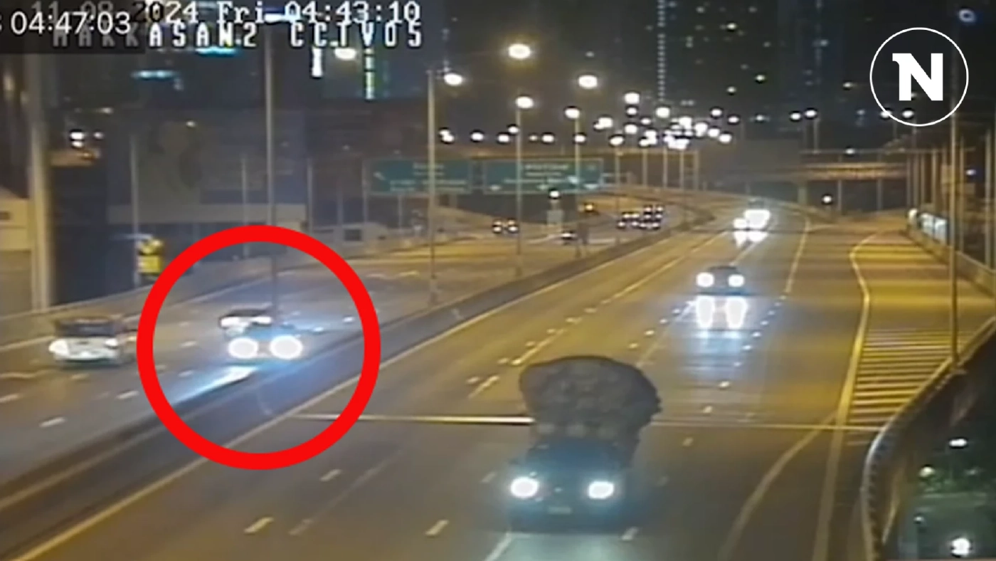 สาวเมาแอ๋ ซิ่งเก๋งย้อนศรทางด่วน ผู้ใช้ทางหักหลบกันวุ่น จนท.ต้องไล่สกัดจับ (มีคลิป)