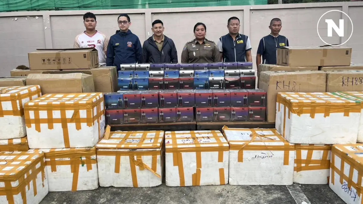 ปอศ.บุกทลายรังบุหรี่ไฟฟ้านายทุนจีน สุดแสบย้ายที่เก็บไปเรื่อยกันถูกจับ