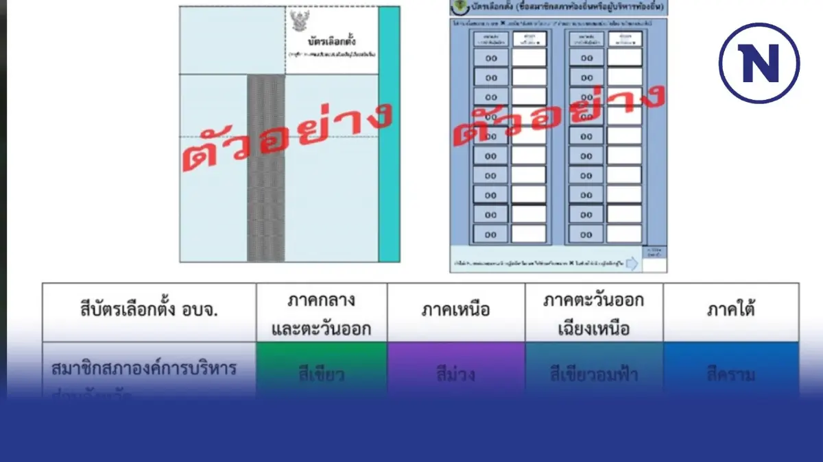 รู้ยัง "กกต." แยกสีบัตรเลือกตั้ง "สมาชิกอบจ."และ"นายกอบจ."แต่ละภาคสีอะไร รู้ยัง "กกต." แยกสีบัตรเลือกตั้ง "สมาชิกอบจ."และ"นายกอบจ."แต่ละภาคสีอะไร