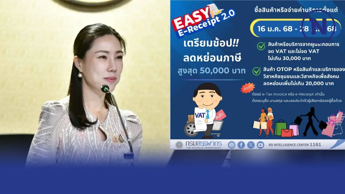 เช็กด่วน ! "ช้อปดีมีคืน68"  ลดภาษีบุคคลฯ เริ่มแล้ววันนี้ "Easy-Receipt 2.0"