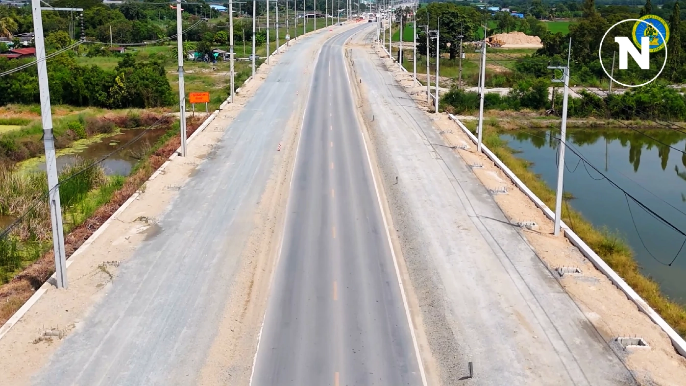 ทางหลวงชนบทสร้างถนนสาย ฉช.2004 คืบ 64% เชื่อมขนส่งฉะเชิงเทรา - สมุทรปราการ