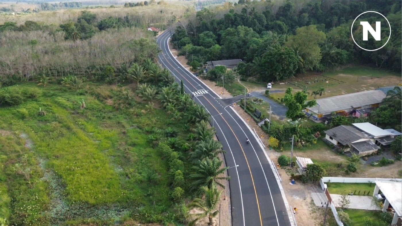 ทางหลวงชนบทสร้างถนน อ.ตะกั่วทุ่ง จ.พังงา หนุนท่องเที่ยวเสม็ดนางชี