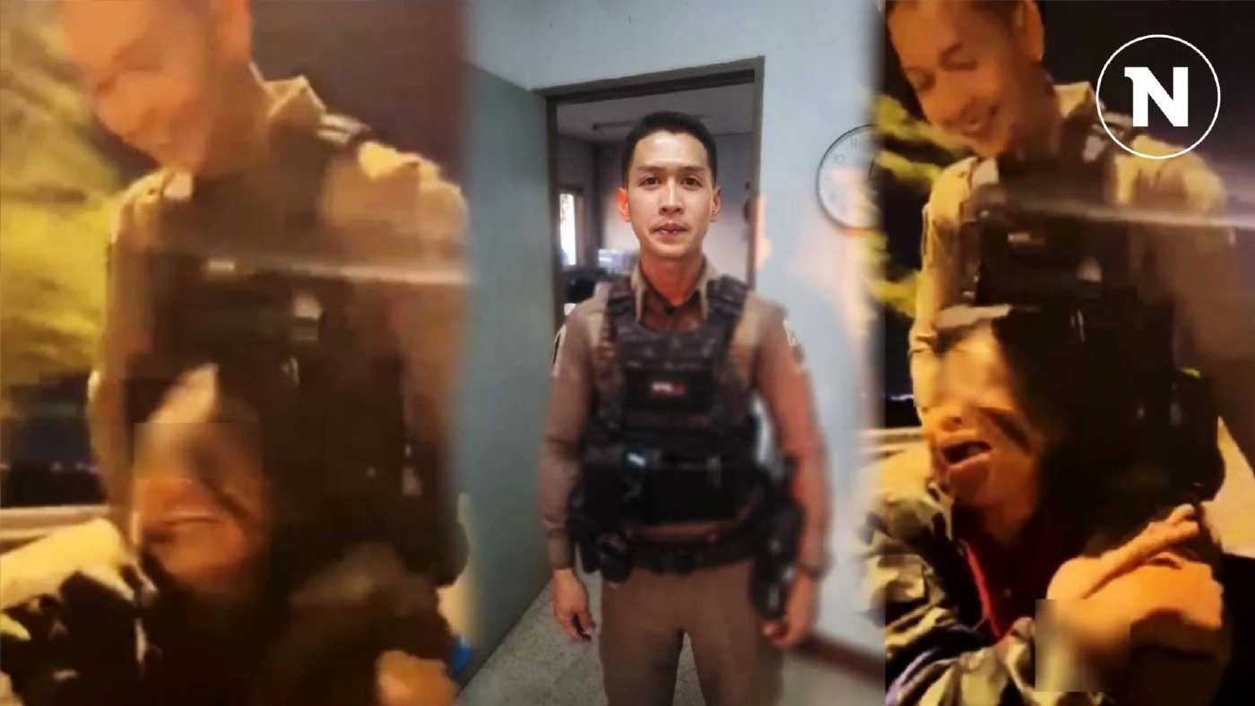 โซเชียลร้อนฉ่า! ตำรวจหล่อ สยบสาวคลั่ง จนยอมให้พาไปหาหมอ