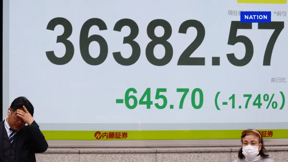 ตลาดหุ้นเอเชียร่วงตามสหรัฐฯ หวั่นนโยบายภาษี-ศก.ถดถอยในสหรัฐฯ