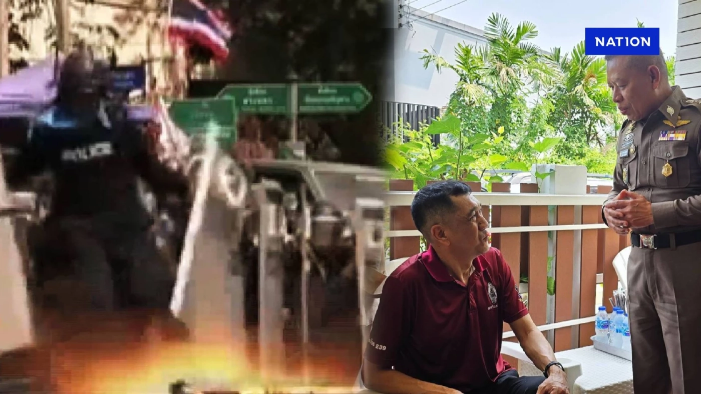 เยี่ยม "ดาบเอ" ตำรวจที่เตะระเบิด เชิงสะพานผ่านฟ้า จนบาดเจ็บ