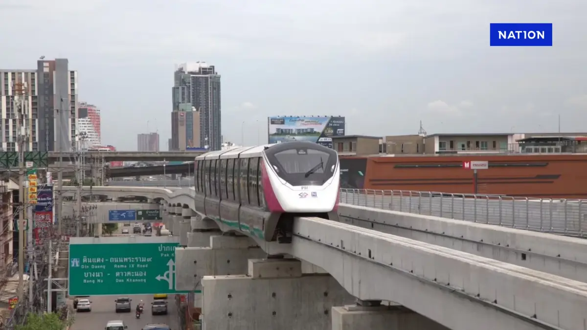 รถไฟฟ้าสายสีชมพู เปิดบริการครบทุกสถานี 16 เม.ย. เป็นต้นไป