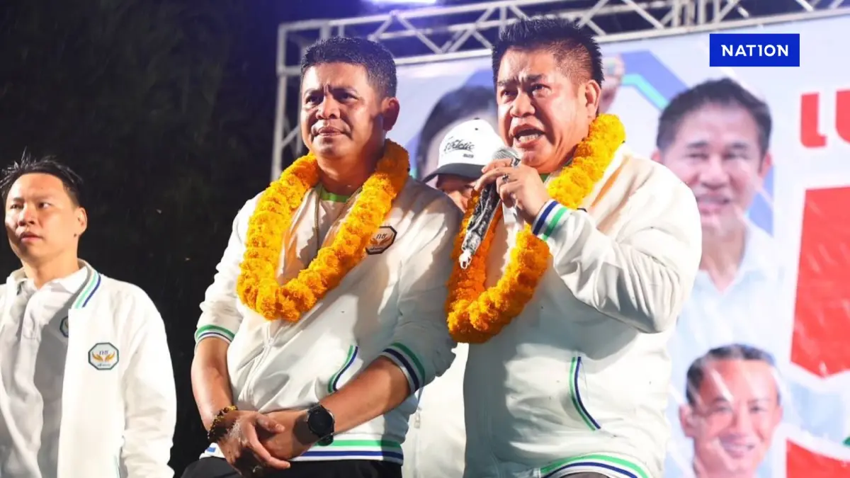 "ธรรมนัส" นำทัพ "กล้าธรรม" ปราศรัยช่วย "ก้องเกียรติ" หาเสียงเลือกตั้งซ่อมนครศรีฯ