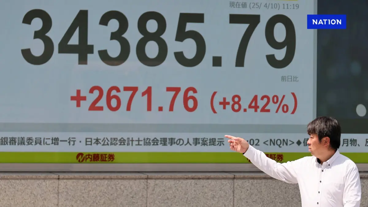 หุ้นเอเชียพุ่งขึ้น ขานรับทรัมป์ระงับภาษี 90 วัน แม้เก็บภาษีจีน 125%