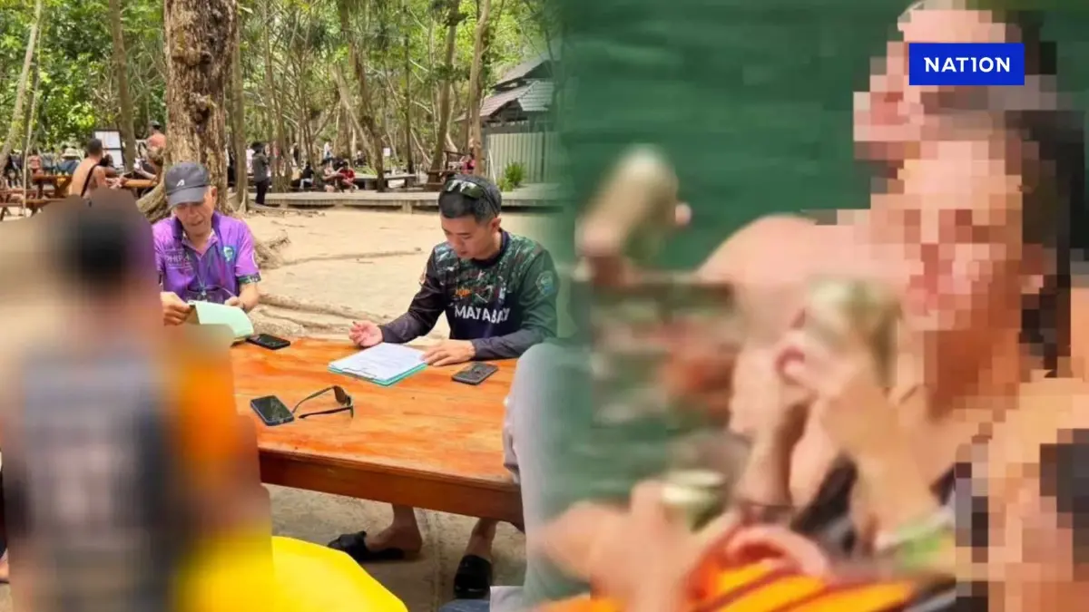 โซเชียลระอุ! นักท่องเที่ยวต่างชาติ “ทั้งสูบ-ทั้่งดื่ม” แช่น้ำทะเล เกาะพีพีฉ่ำ