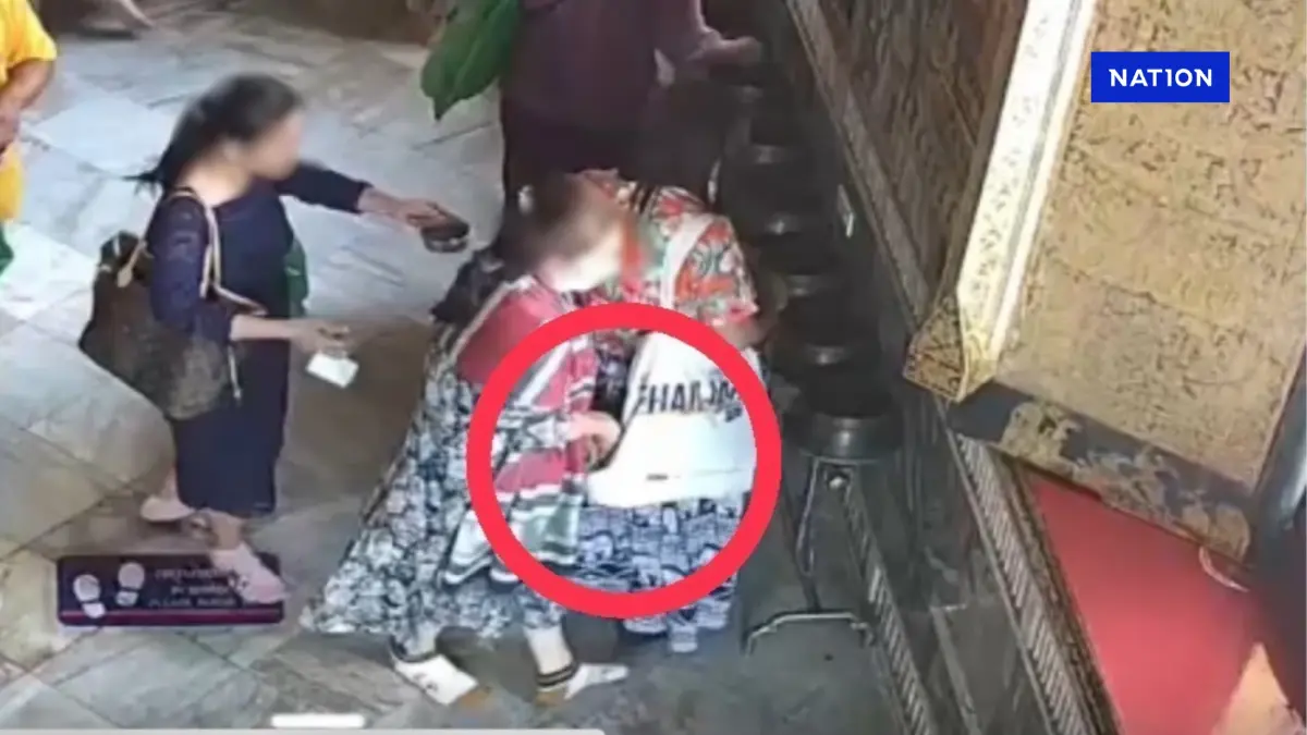 สืบพระราชวัง รวบสาวเวียดนาม แอบกรีดกระเป๋าคนทำบุญสงกรานต์ในวัด