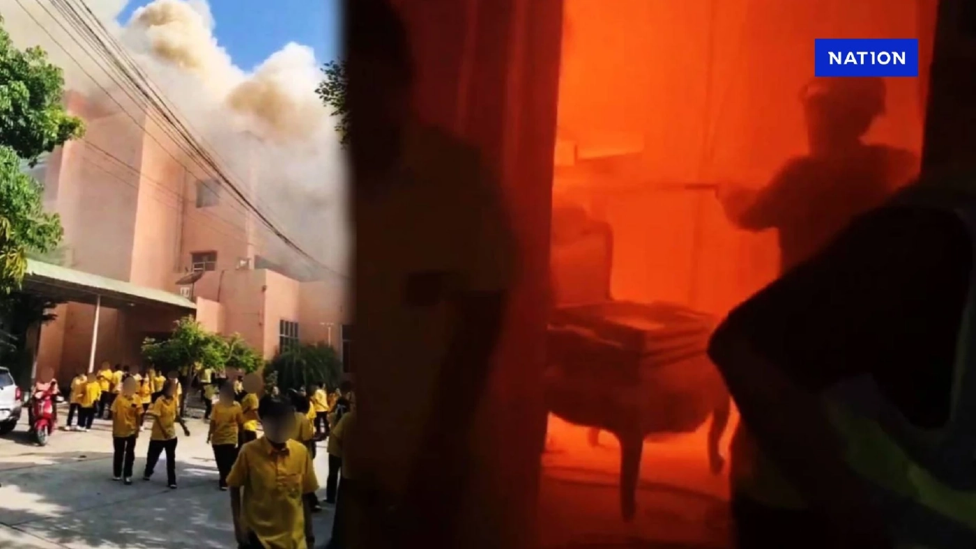 ไฟไหม้ "รร.มัธยมวัดหนองจอก" เร่งอพยพครูนักเรียนออกจากพื้นที่