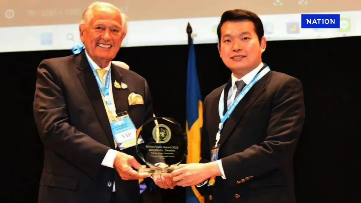 "ดร.ธิติวัฐ" รับรางวัล "สันติภาพโลก" มีบทบาทส่งเสริม คุณภาพชีวิตชาวไทย-ต่างชาติ