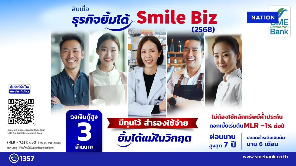 SME D Bank ทุ่ม 3,500 ล้าน ปล่อยกู้เติมทุนเสริมแกร่งเอสเอ็มอี SME D Bank ทุ่ม 3,500 ล้าน ปล่อยกู้เติมทุนเสริมแกร่งเอสเอ็มอี