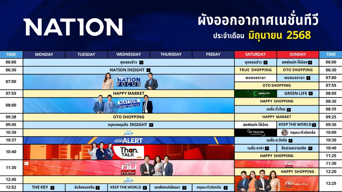 ผังออกอากาศเนชั่นทีวี ประจำเดือน มิถุนายน 2568