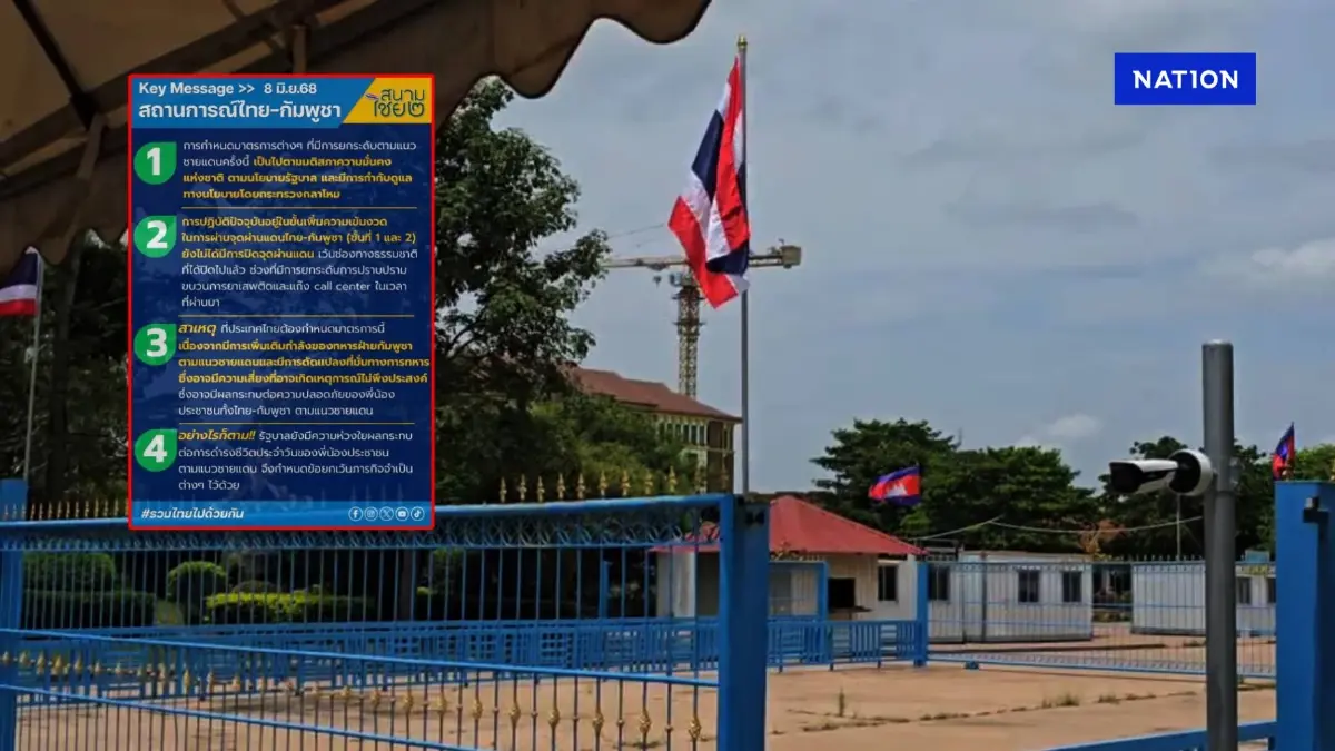 "สนามไชย2" สรุป มาตรการควบคุมการ เปิด–ปิดจุดผ่านแดน "ไทย–กัมพูชา"
