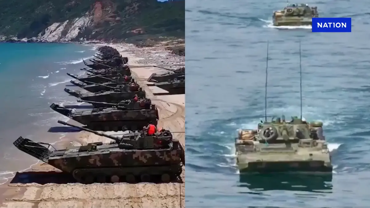 จีน เผยโฉม "กองเรือรถถัง" ใกล้  “ไต้หวัน” ซึ่งซ้อมรบครั้งใหญ่ที่สุดในประวัติศาสตร์
