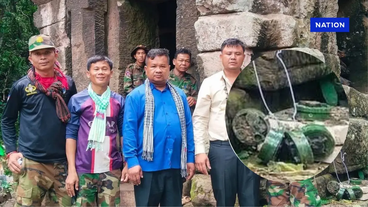 จับโป๊ะ! กัมพูชา โพสต์ภาพยึดปราสาทตาควาย ลืมเก็บทุ่นสังหาร PMN-2