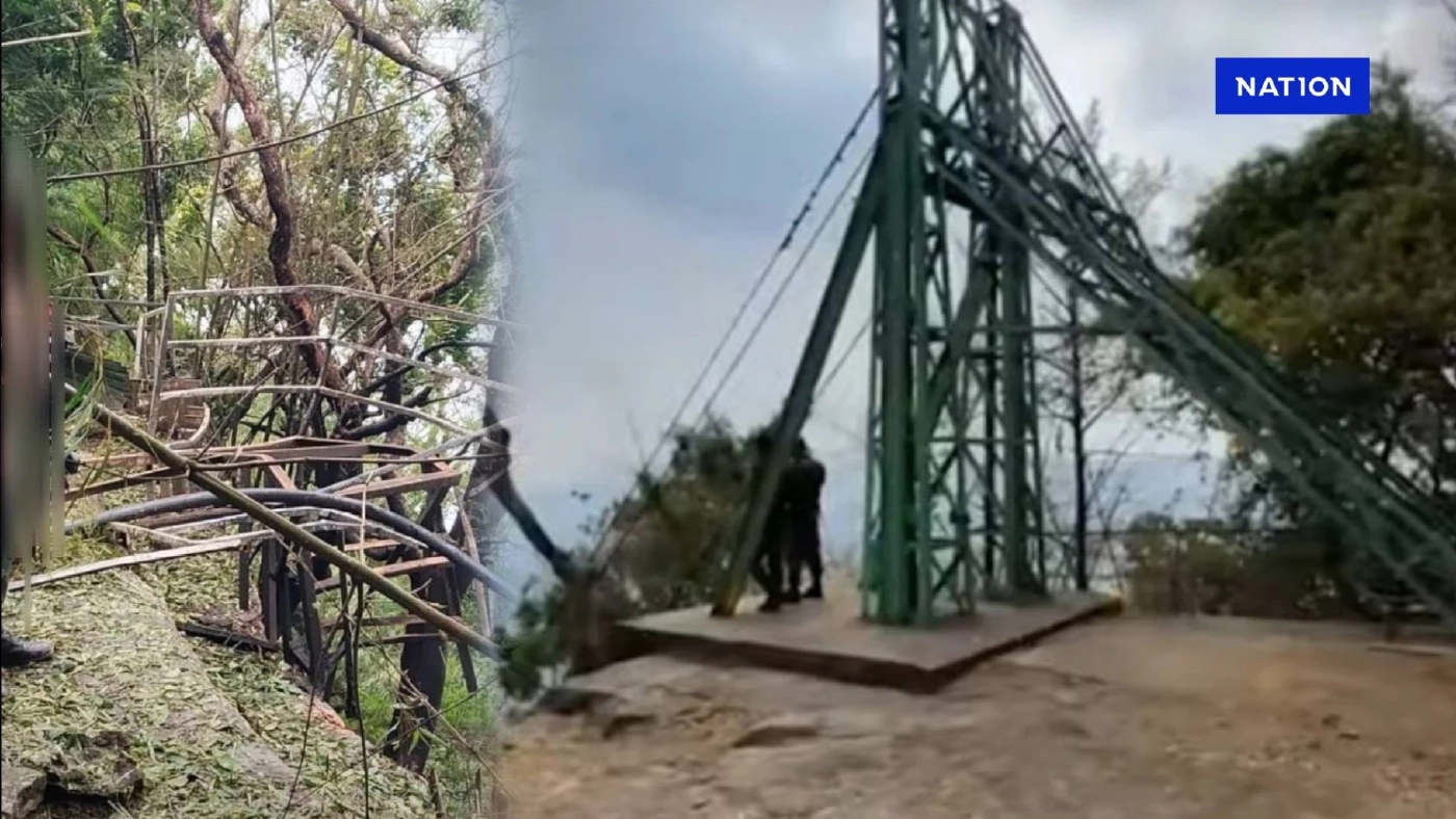 เปิดภาพ ทหารไทยทำลาย "กระเช้า-บันได" ตัดเส้นทางทหารกัมพูชาขึ้นภูมะเขือสำเร็จ