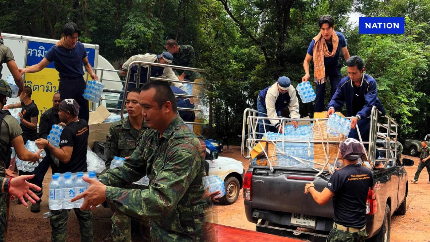 คนไทยไม่ทิ้งกัน! "กังฟู-วสวรรธน์" ฝ่าสถานการณ์ตึงเครียด ลำเลียงอาหาร-น้ำดื่มถึงมือทหารแนวรบ