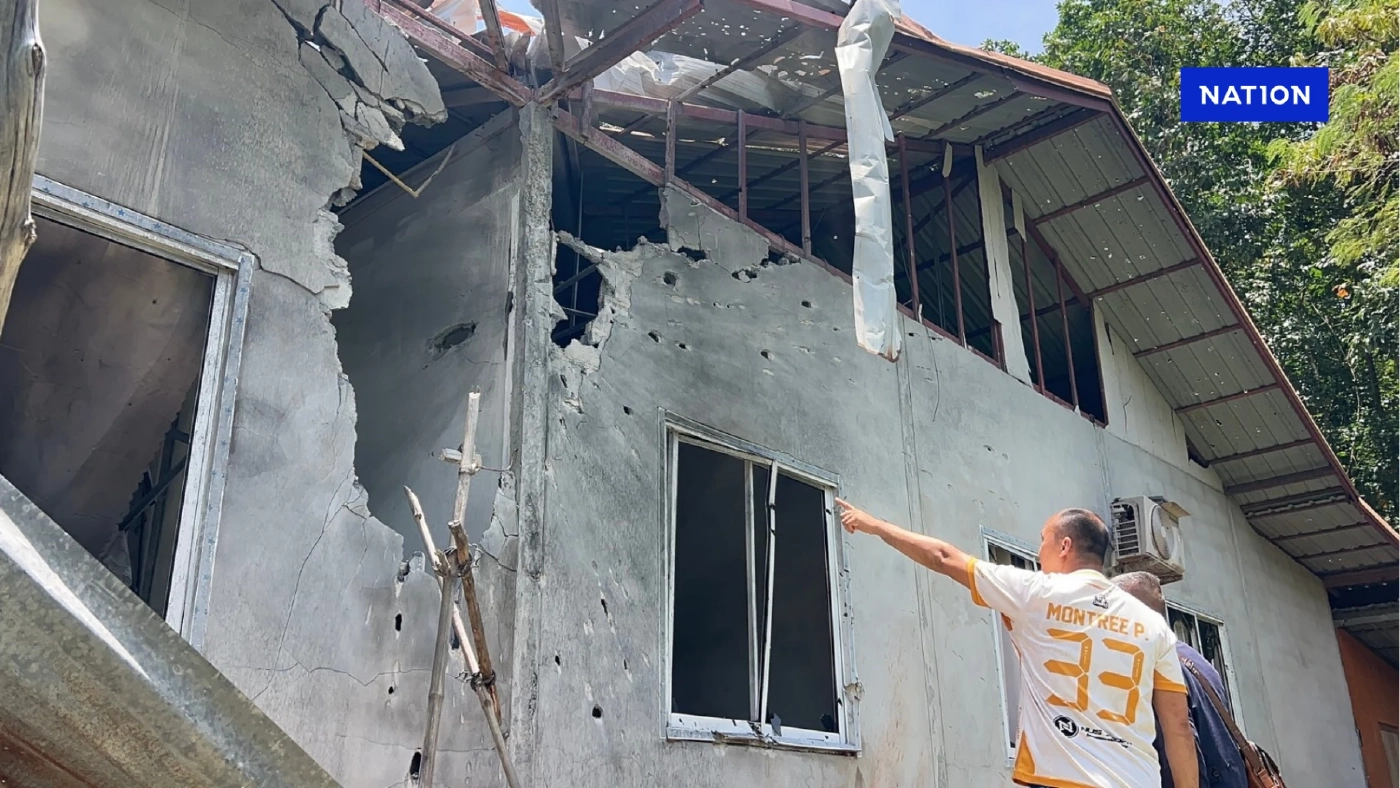 ชาวบ้าน วอนช่วยตรวจสอบ กระสุนปืนใหญ่ "กัมพูชา" ตกเต็มสวน ไม่กล้าเดิน