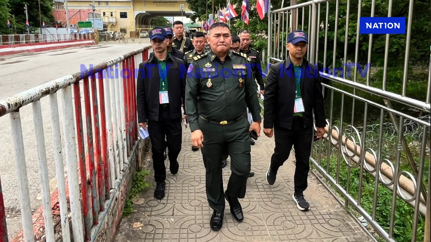 เปิดภาพฝ่ายเลขา RBC กัมพูชา เดินทางข้ามแดนร่วมประชุมกับฝ่ายไทย เปิดภาพฝ่ายเลขา RBC กัมพูชา เดินทางข้ามแดนร่วมประชุมกับฝ่ายไทย