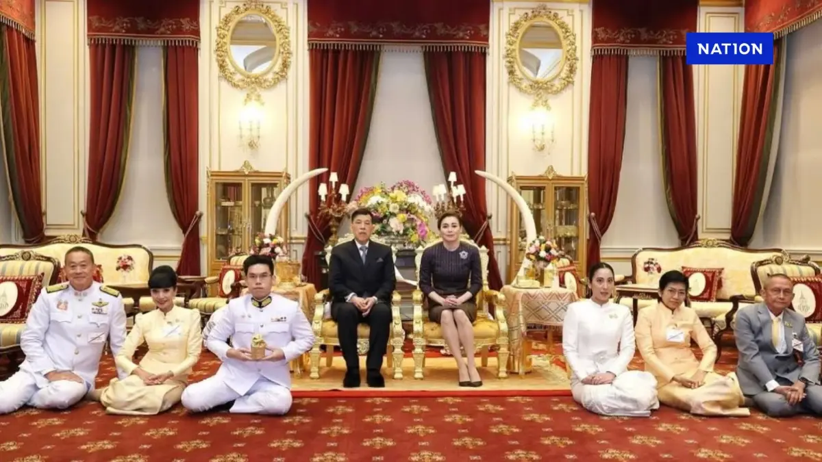 ในหลวง-พระราชินี พระราชทานน้ำสังข์ สมรสพระราชทาน แก่ บุตรสาวอดีตนายกฯเศรษฐา