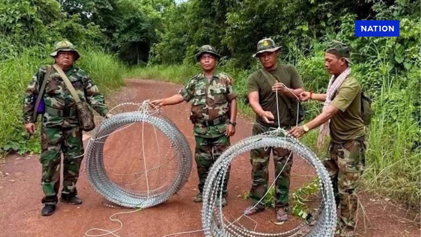 ต้มกันเอง! "กัมพูชา" สร้างเฟคนิวส์ รื้อรั้วลวดหนาม ปลดธงชาติไทย