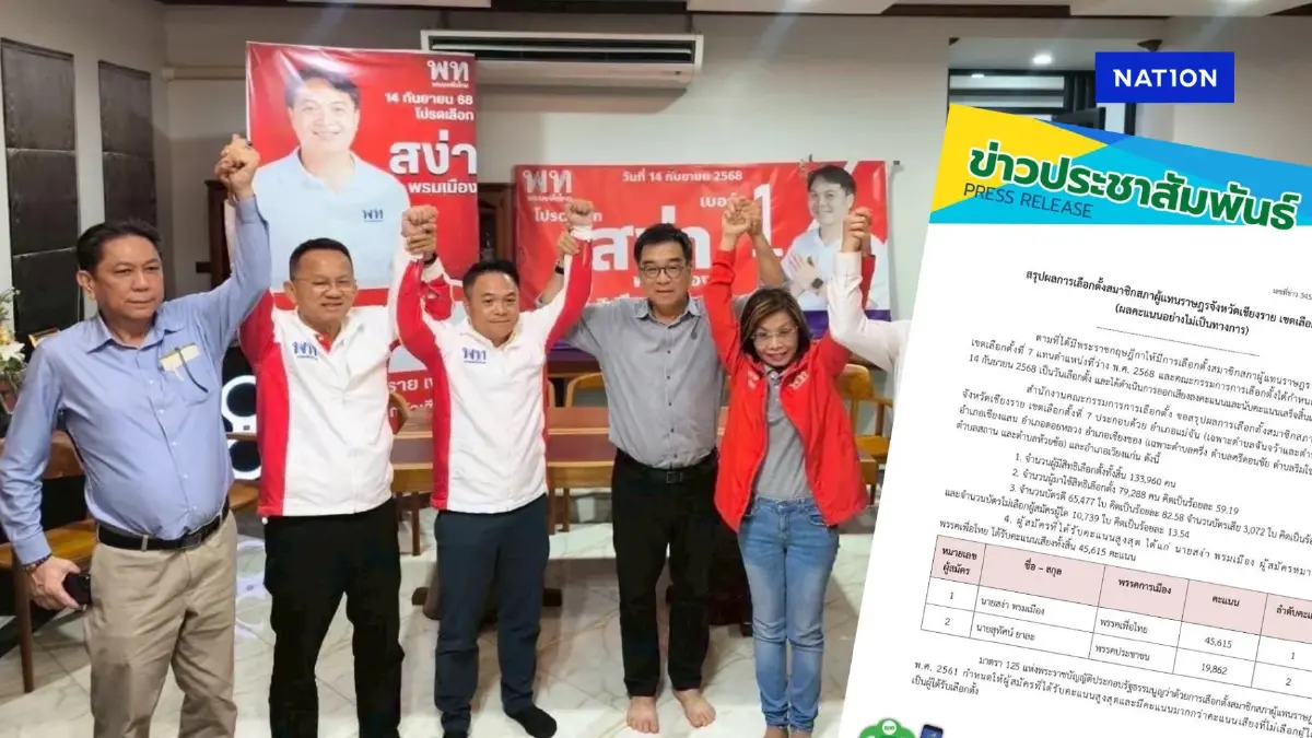 กกต.สรุปผลเลือกตั้งซ่อมเชียงราย “สง่า” ลอยลำ อึ้ง!กาไม่เลือกใครนับหมื่นคน