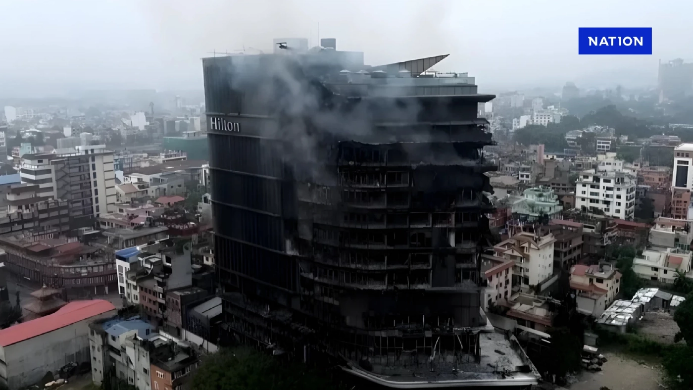 โรงแรมฮิลตัน "เนปาล" ถูกเผาวอด เหลือแต่ซาก ผลพวงจากม็อบ Gen Z