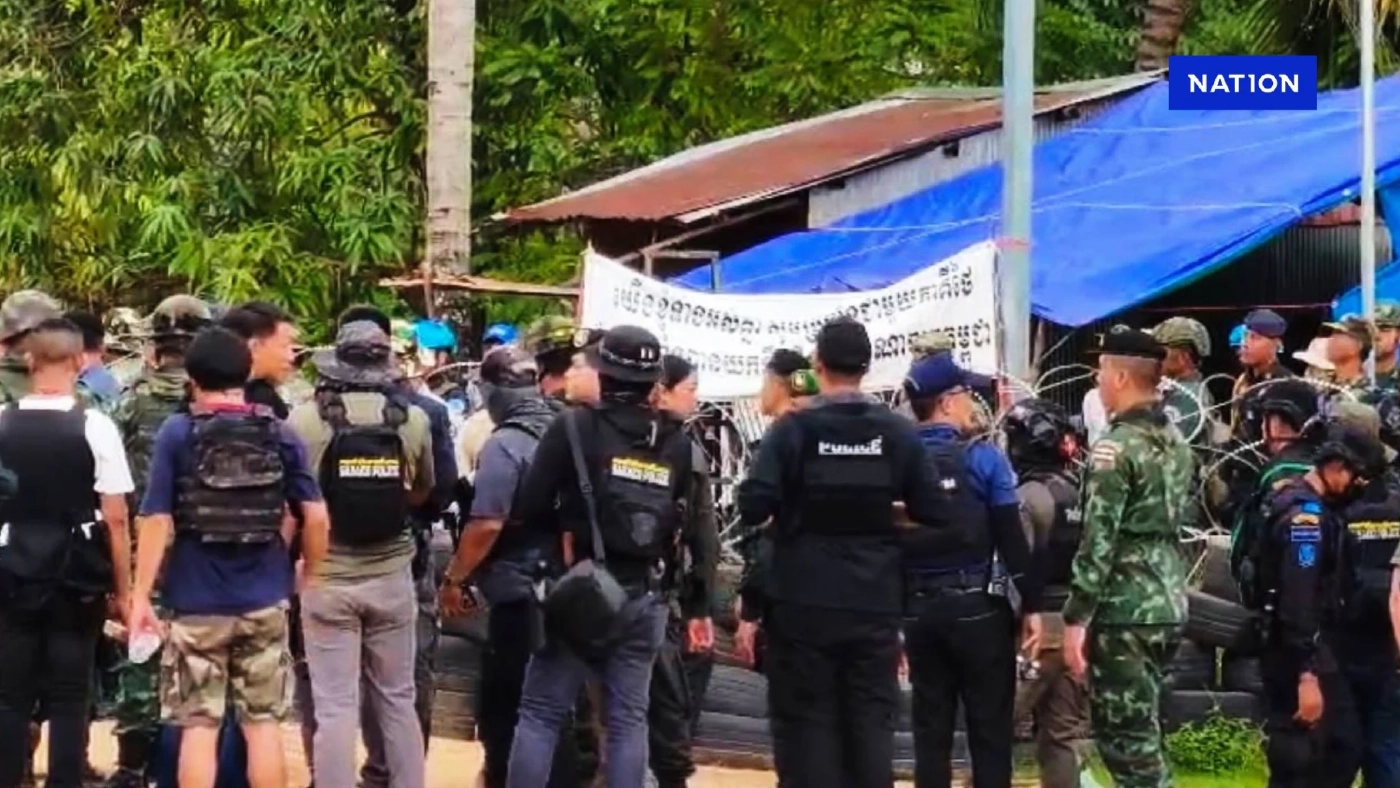 เปิดคลิป! "คฝ.สระแก้ว" จัดกำลังเตรียมรับมือ "ม็อบกัมพูชา" รื้อลวดหนาม