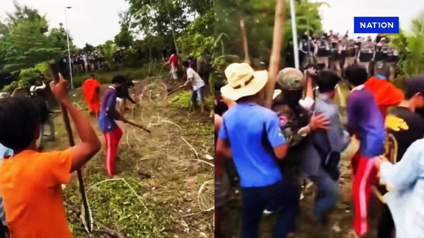 ด่วน! ตำรวจ คฝ.บ้านหนองหญ้าแก้ว ใช้ "กระสุนยาง-แก๊สน้ำตา" หลัง "ม็อบกัมพูชา" บุกรื้อลวดหนาม ด่วน! ตำรวจ คฝ.บ้านหนองหญ้าแก้ว ใช้ "กระสุนยาง-แก๊สน้ำตา" หลัง "ม็อบกัมพูชา" บุกรื้อลวดหนาม