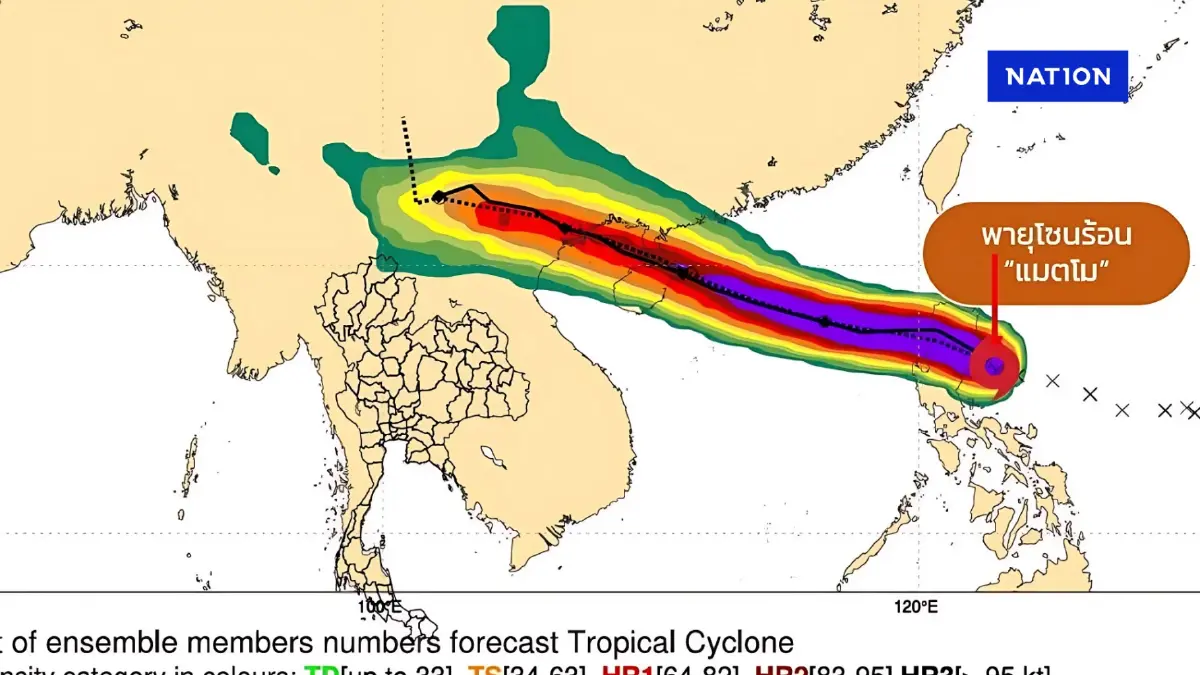พายุมาอีกแล้ว! อุตุฯ ประกาศเตือนพายุ “พายุแมตโม” ทำไทยฝนตกหนัก